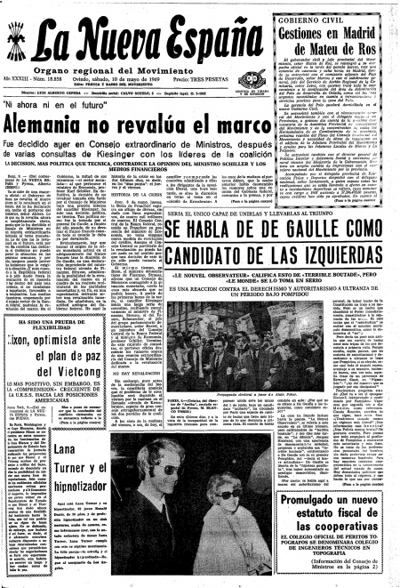 Portada Sábado 10 de  de 1969