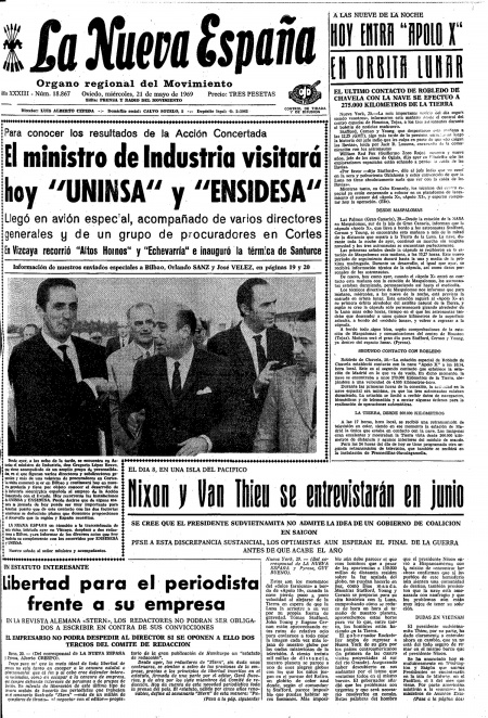 Portada Miércoles 21 de  de 1969