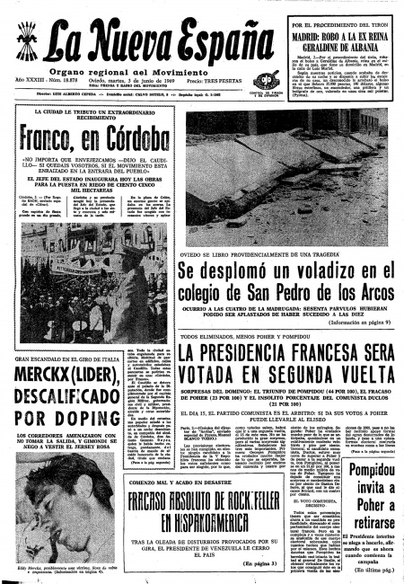 Portada Martes 3 de  de 1969