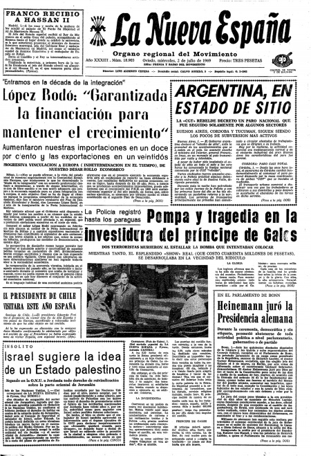 Portada Miércoles 2 de  de 1969