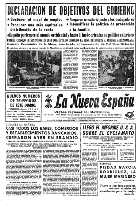 Portada Sábado 1 de Noviembre de 1969