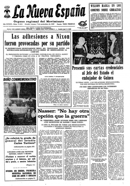 Portada Viernes 7 de Noviembre de 1969