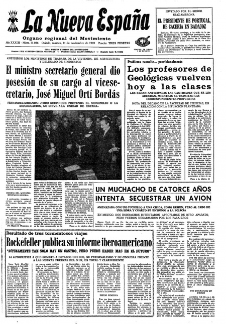 Portada Martes 11 de Noviembre de 1969