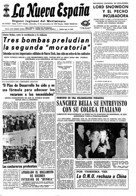 Portada Miércoles 12 de Noviembre de 1969