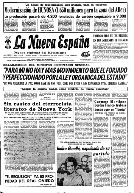 Portada Jueves 13 de Noviembre de 1969