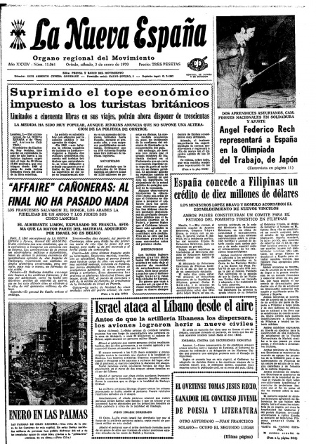 Portada Sábado 3 de  de 1970
