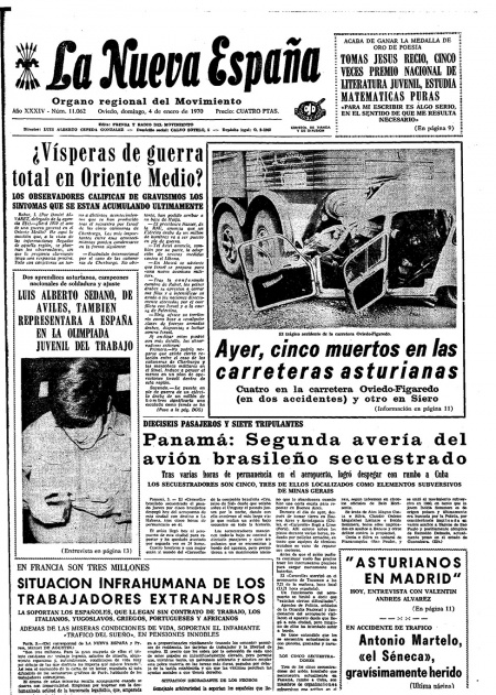 Portada Domingo 4 de  de 1970
