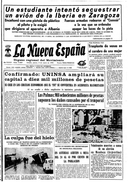 Portada Jueves 8 de  de 1970