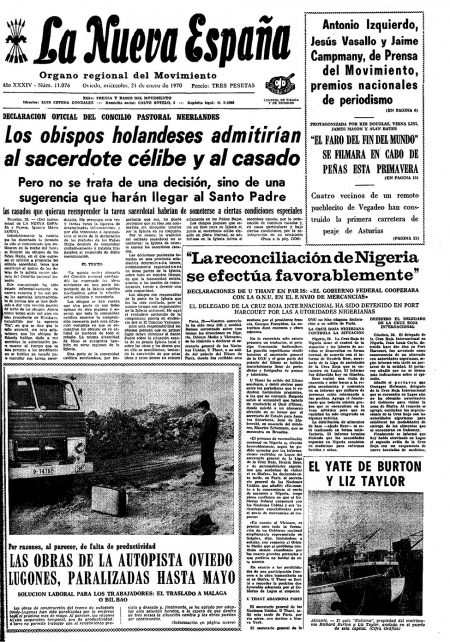 Portada Miércoles 21 de  de 1970