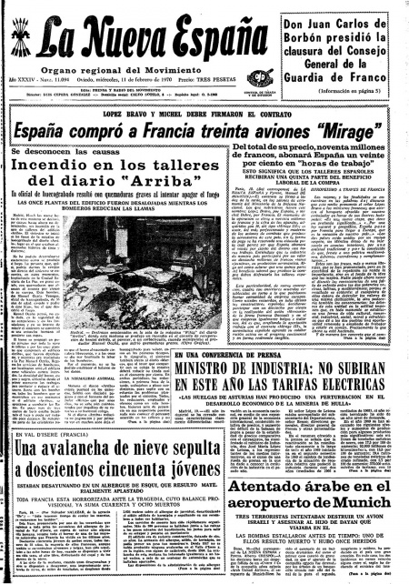 Portada Miércoles 11 de  de 1970