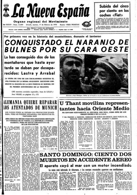 Portada Martes 17 de  de 1970