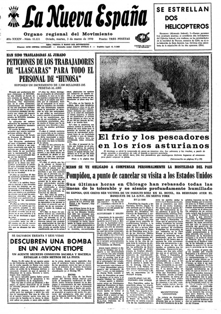 Portada Martes 3 de  de 1970