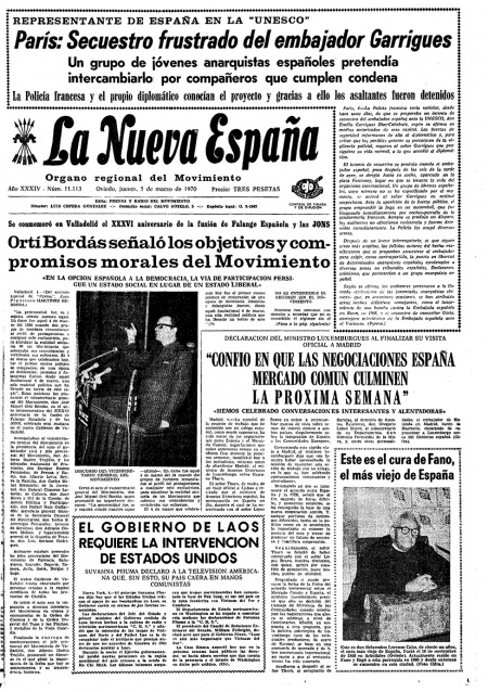 Portada Jueves 5 de  de 1970