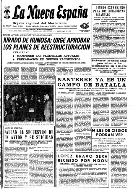 Portada Miércoles 11 de  de 1970