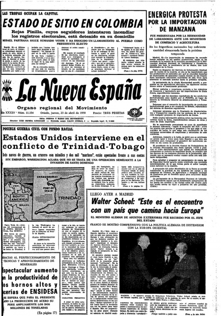 Portada Jueves 23 de  de 1970
