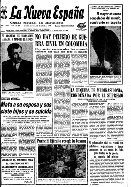 Portada Sábado 25 de  de 1970