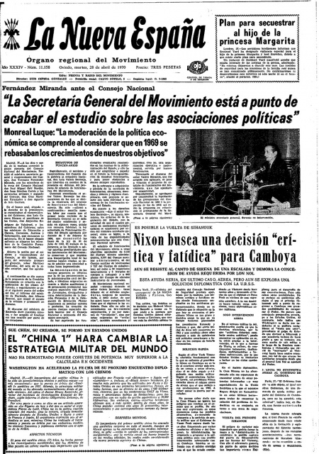 Portada Martes 28 de  de 1970