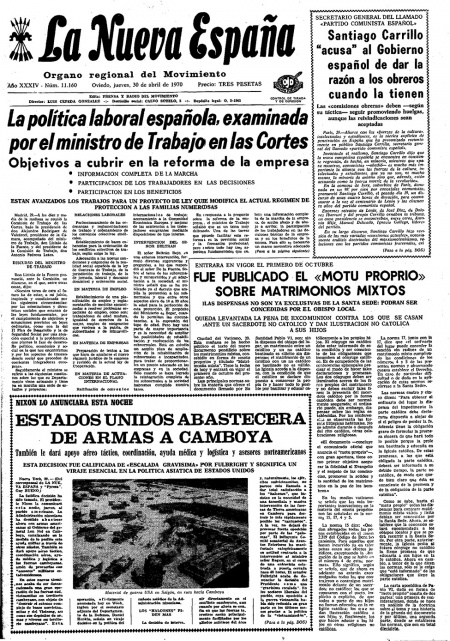 Portada Jueves 30 de  de 1970