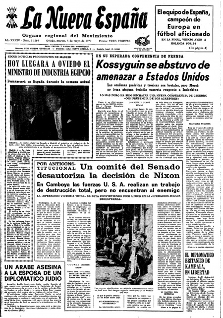 Portada Martes 5 de  de 1970