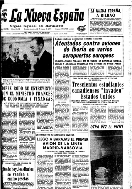 Portada Martes 12 de  de 1970
