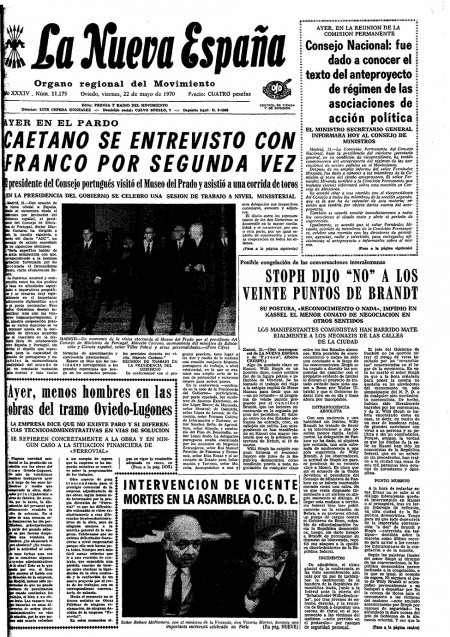 Portada Viernes 22 de  de 1970