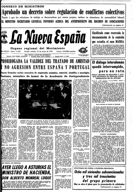 Portada Sábado 23 de  de 1970