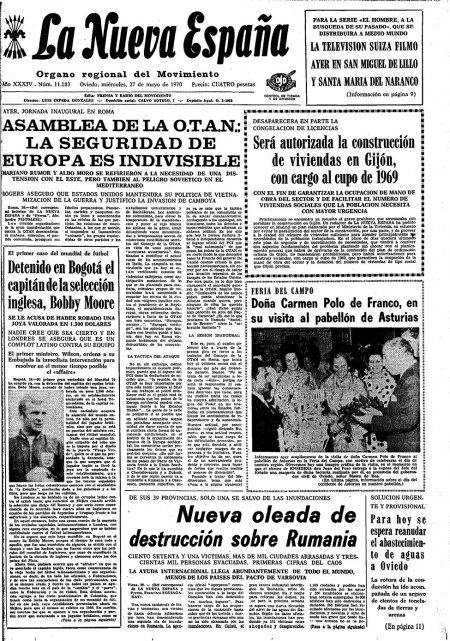 Portada Miércoles 27 de  de 1970