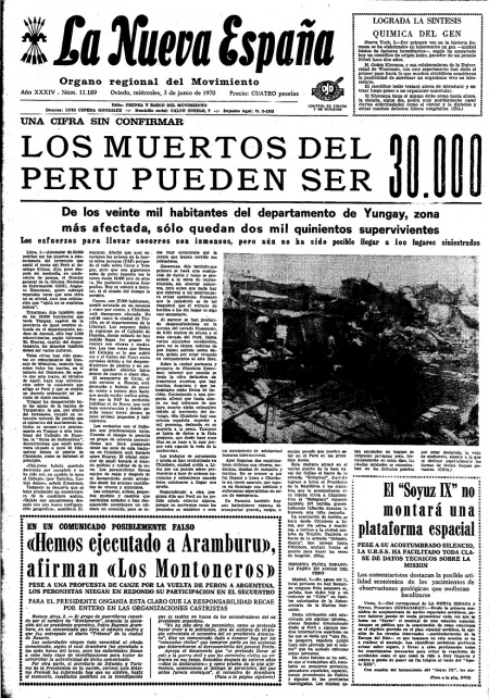 Portada Miércoles 3 de  de 1970