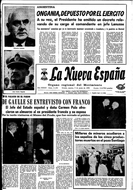Portada Martes 9 de  de 1970