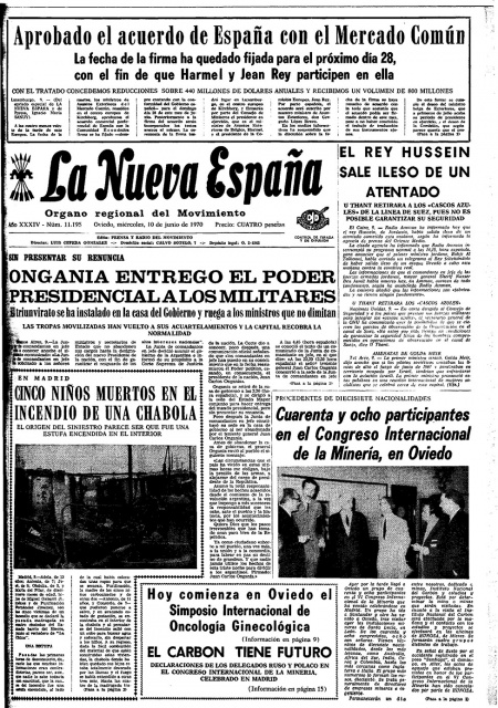Portada Miércoles 10 de  de 1970