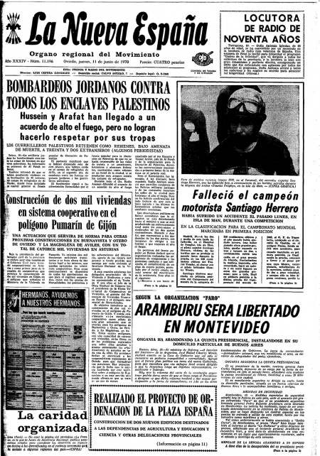 Portada Jueves 11 de  de 1970