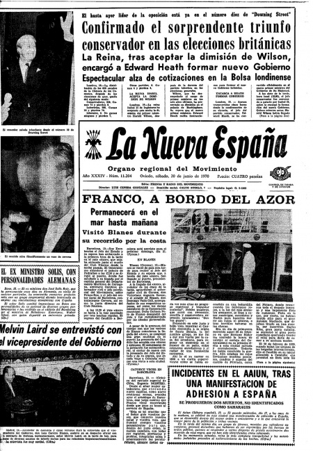 Portada Sábado 20 de  de 1970