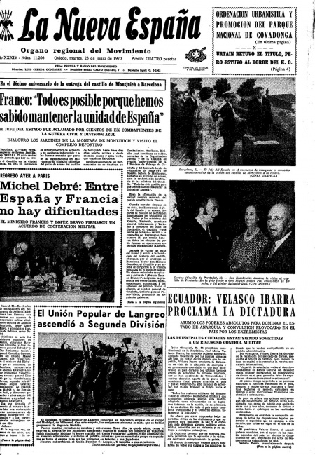 Portada Martes 23 de  de 1970