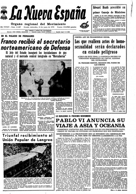 Portada Miércoles 24 de  de 1970