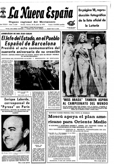 Portada Viernes 26 de  de 1970