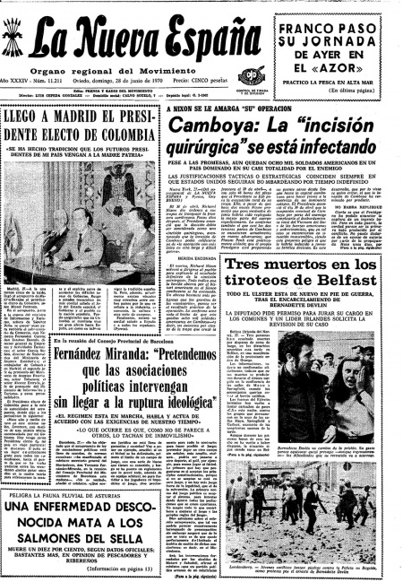 Portada Domingo 28 de  de 1970