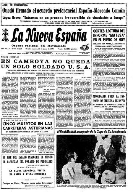 Portada Martes 30 de  de 1970