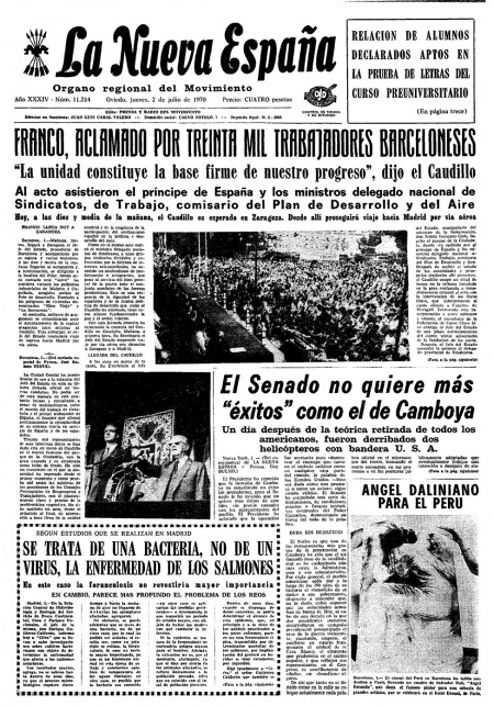Portada Jueves 2 de  de 1970