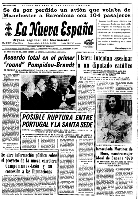 Portada Sábado 4 de  de 1970
