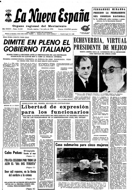 Portada Martes 7 de  de 1970