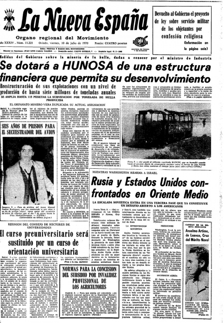 Portada Viernes 10 de  de 1970