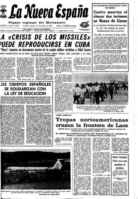 Portada Martes 21 de  de 1970