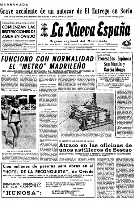 Portada Viernes 31 de  de 1970