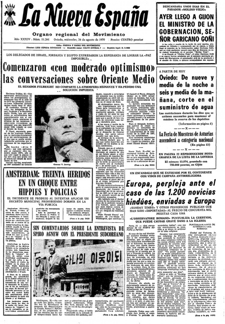 Portada Miércoles 26 de  de 1970