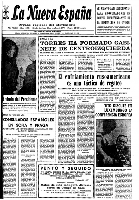Portada Domingo 11 de Octubre de 1970