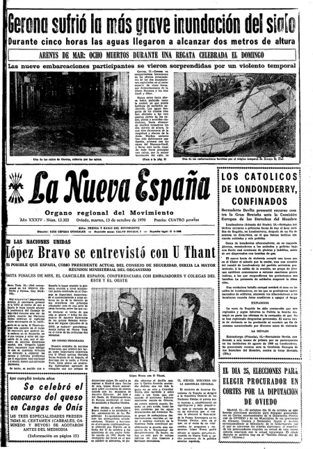 Portada Martes 13 de Octubre de 1970