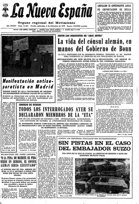 Portada Miércoles 9 de Diciembre de 1970