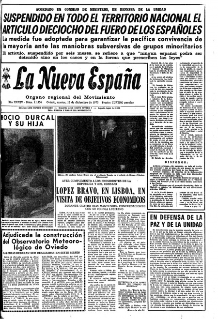 Portada Martes 15 de Diciembre de 1970