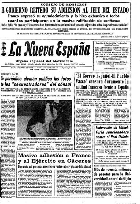 Portada Sábado 19 de Diciembre de 1970