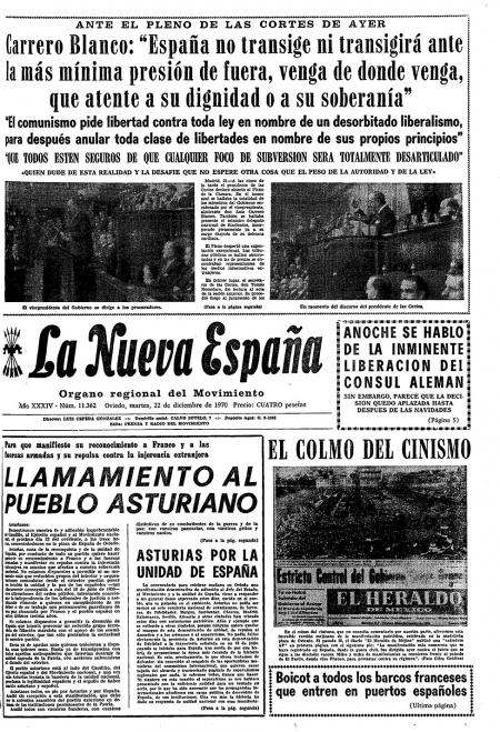 Portada Martes 22 de Diciembre de 1970